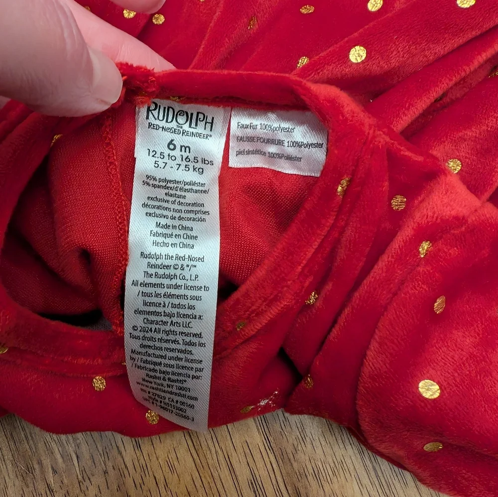 NWT! Baby Girl's Rudolph The Red Nosed Reindeer Soft Velour Christmas Dress - Picture 8 of 11